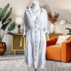 NWT Guess Los Angeles White Challis Robe Dress